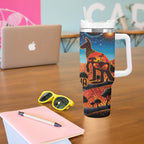Aboriginal Dots Stary Sky With Kangaroo Tumbler With Handle