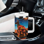 Aboriginal Dots Stary Sky With Kangaroo Tumbler With Handle