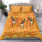 Aboriginal People Dancing Dot Styles Bedding Set