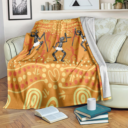 Aboriginal People Dancing Dot Styles Blanket