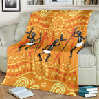 Aboriginal People Dancing Dot Styles Blanket