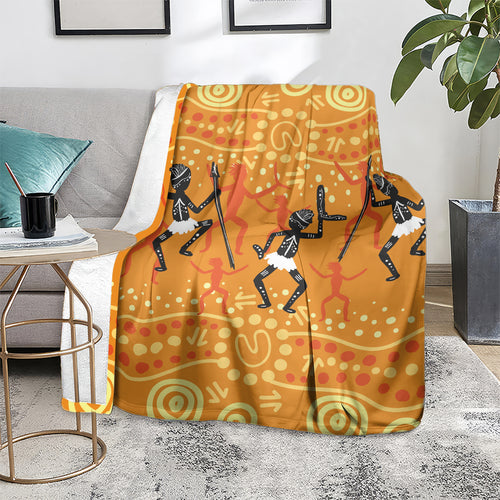 Aboriginal People Dancing Dot Styles Blanket