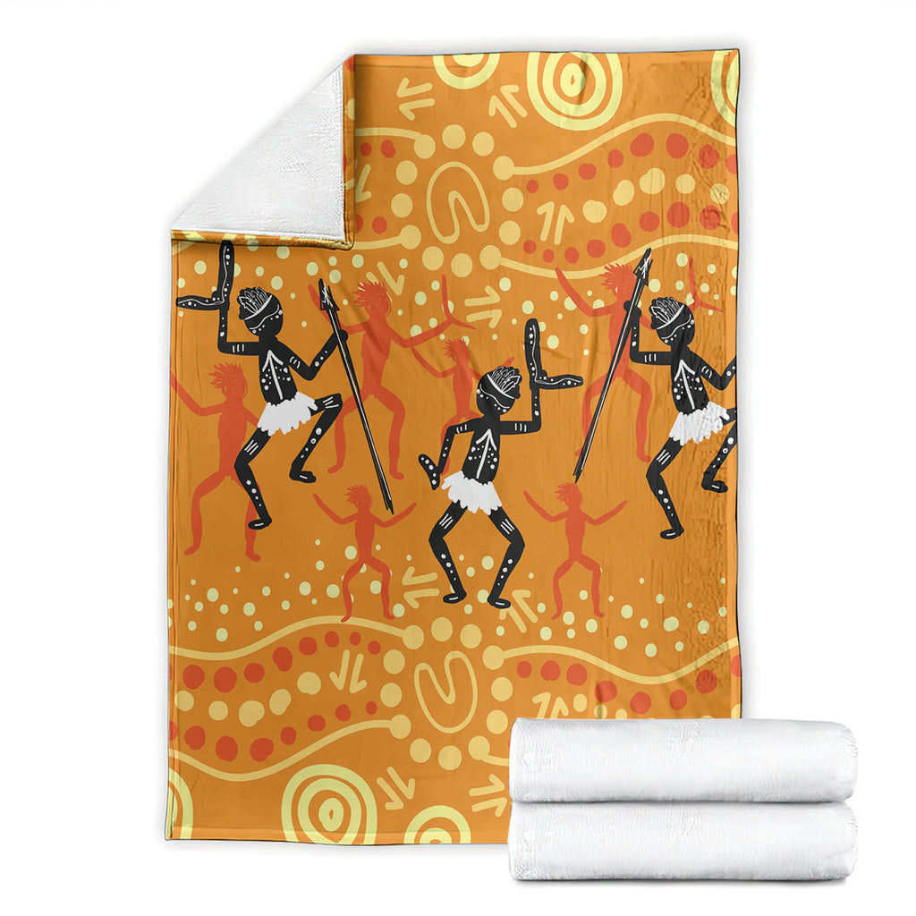 Aboriginal People Dancing Dot Styles Blanket