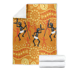Aboriginal People Dancing Dot Styles Blanket