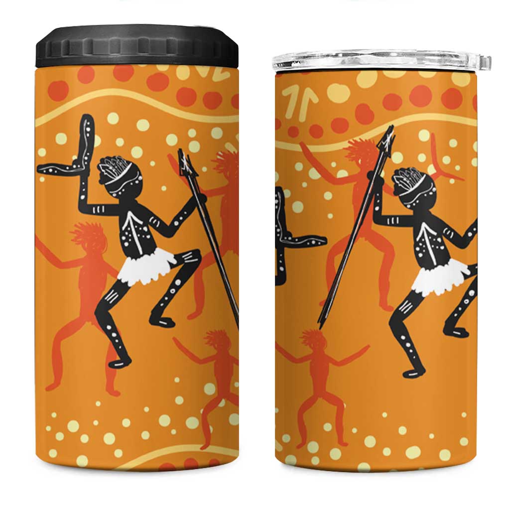 Aboriginal People Dancing Dot Styles 4 in 1 Can Cooler Tumbler