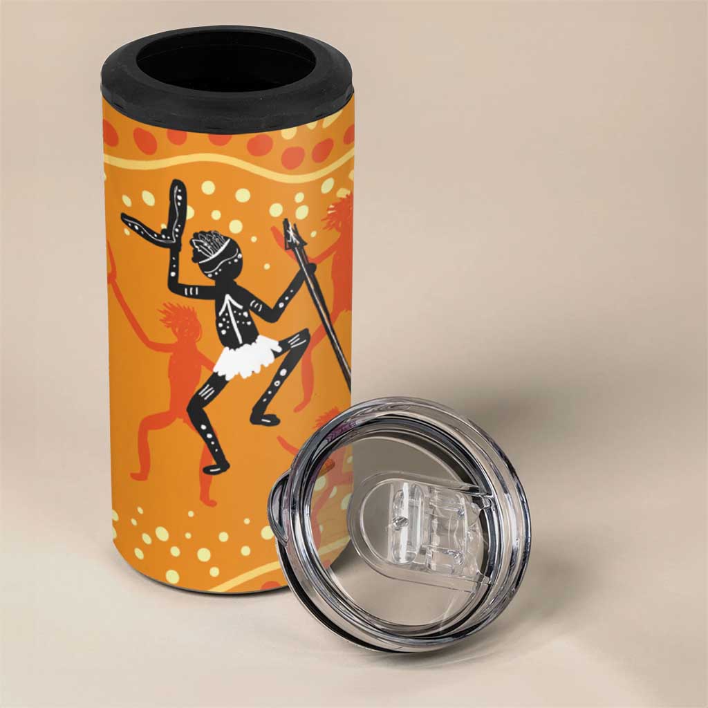 Aboriginal People Dancing Dot Styles 4 in 1 Can Cooler Tumbler