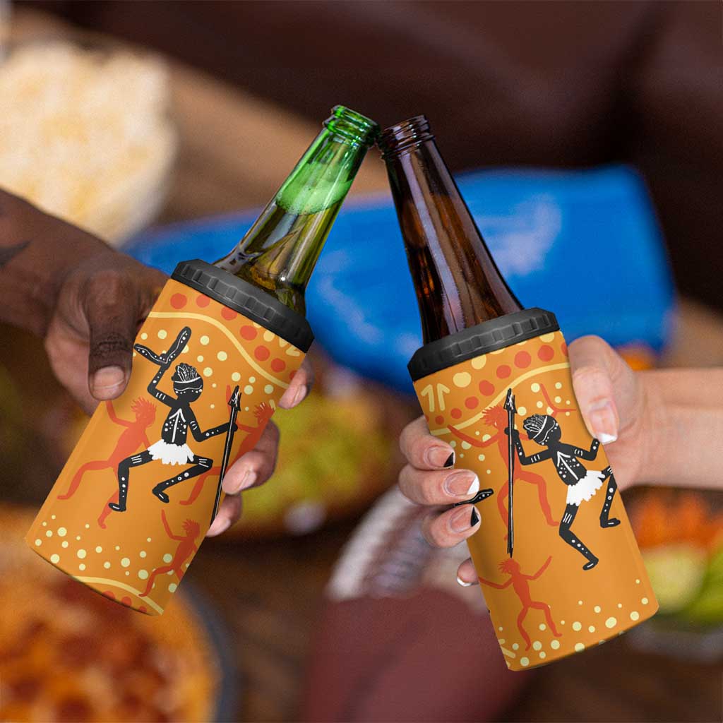 Aboriginal People Dancing Dot Styles 4 in 1 Can Cooler Tumbler