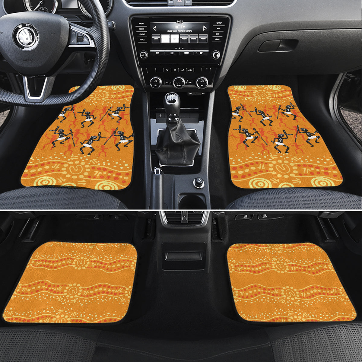 Aboriginal People Dancing Dot Styles Car Mats
