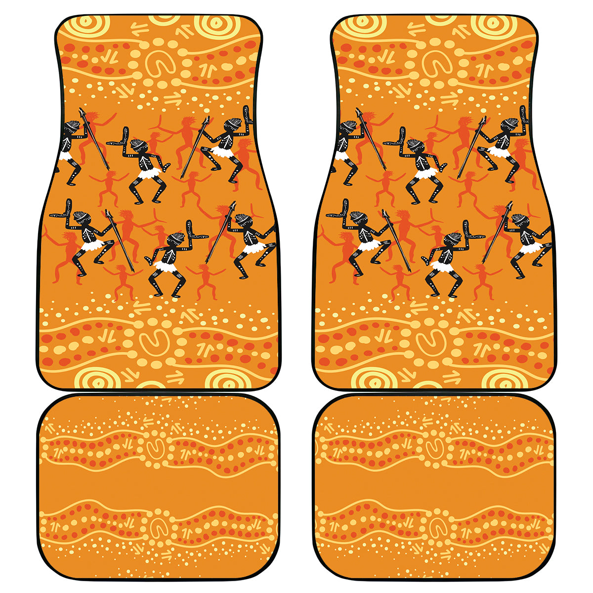 Aboriginal People Dancing Dot Styles Car Mats