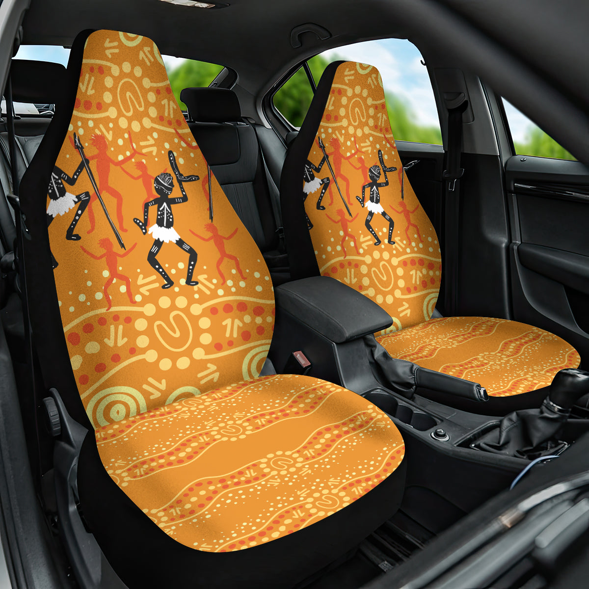 Aboriginal People Dancing Dot Styles Car Seat Cover