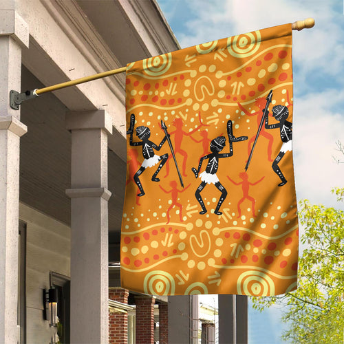 Aboriginal People Dancing Dot Styles Garden Flag