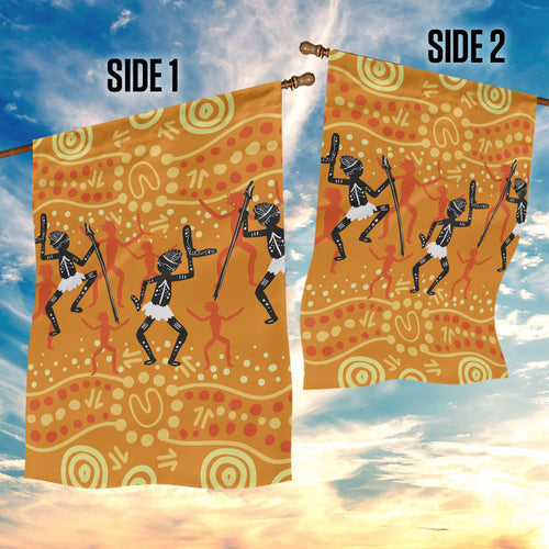 Aboriginal People Dancing Dot Styles Garden Flag