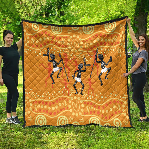 Aboriginal People Dancing Dot Styles Quilt