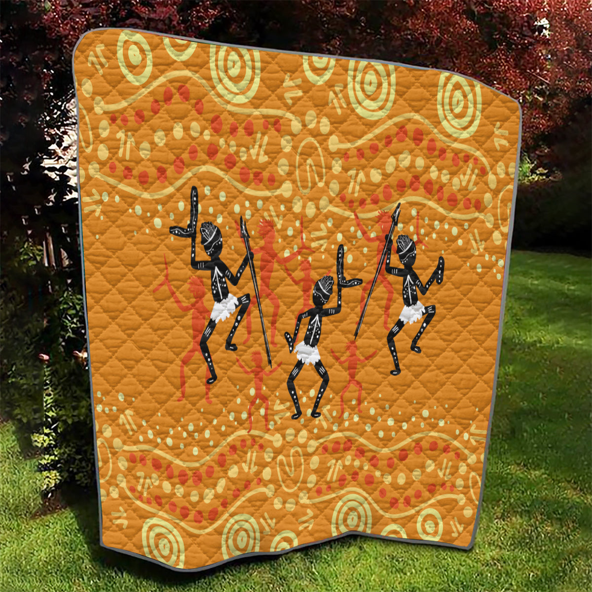 Aboriginal People Dancing Dot Styles Quilt