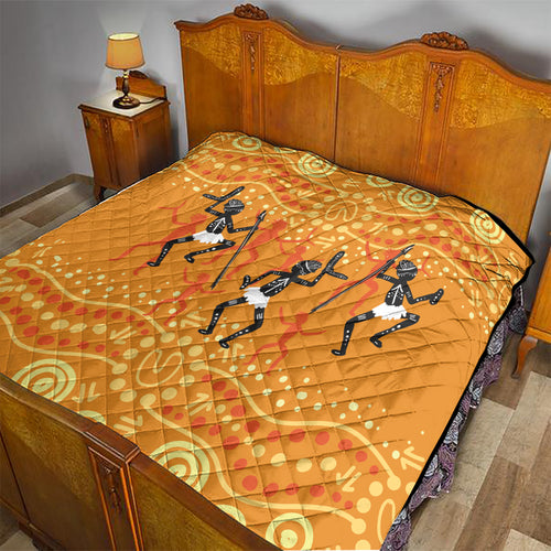 Aboriginal People Dancing Dot Styles Quilt
