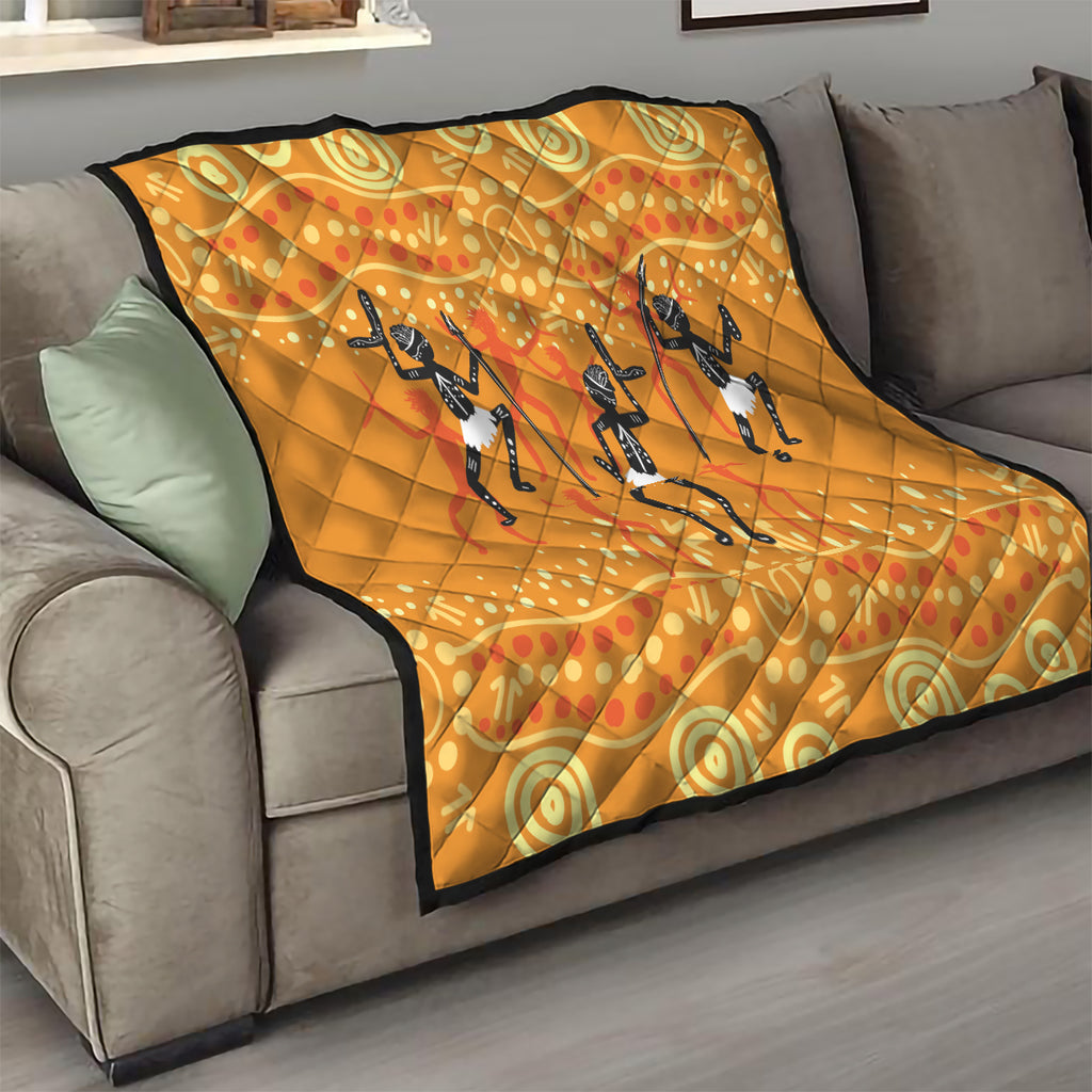 Aboriginal People Dancing Dot Styles Quilt