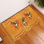 Aboriginal People Dancing Dot Styles Rubber Doormat