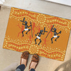 Aboriginal People Dancing Dot Styles Rubber Doormat