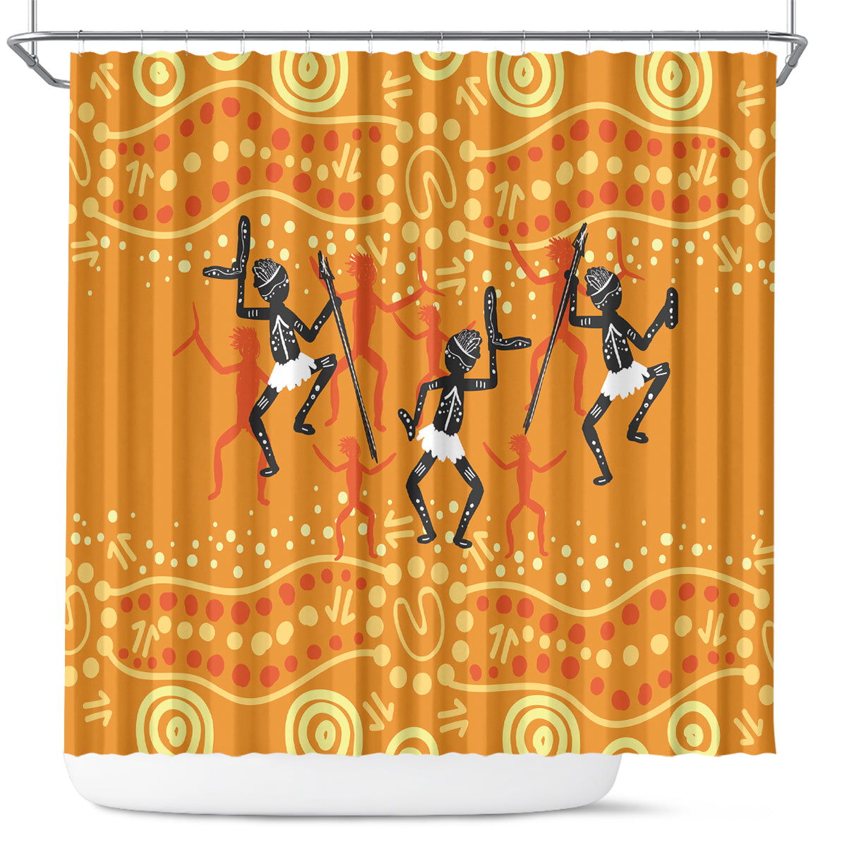 Aboriginal People Dancing Dot Styles Shower Curtain