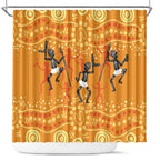 Aboriginal People Dancing Dot Styles Shower Curtain