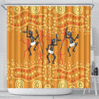Aboriginal People Dancing Dot Styles Shower Curtain