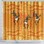 Aboriginal People Dancing Dot Styles Shower Curtain