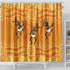 Aboriginal People Dancing Dot Styles Shower Curtain