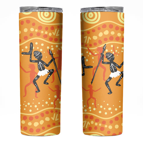 Aboriginal People Dancing Dot Styles Skinny Tumbler