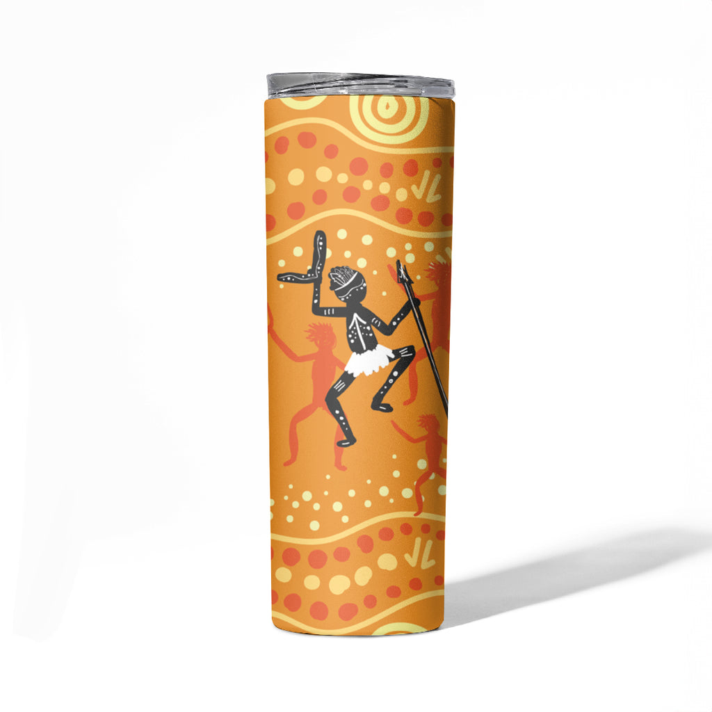 Aboriginal People Dancing Dot Styles Skinny Tumbler