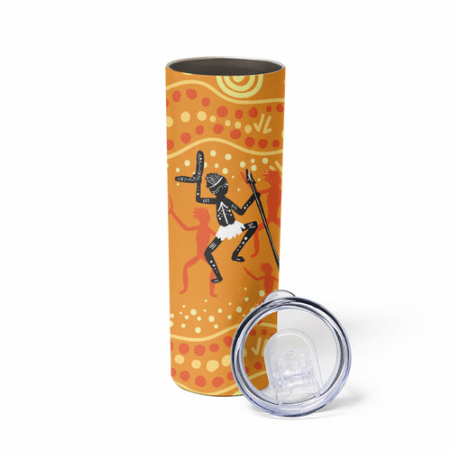 Aboriginal People Dancing Dot Styles Skinny Tumbler