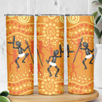 Aboriginal People Dancing Dot Styles Skinny Tumbler
