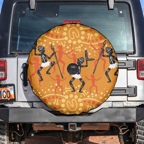Aboriginal People Dancing Dot Styles Spare Tire Cover