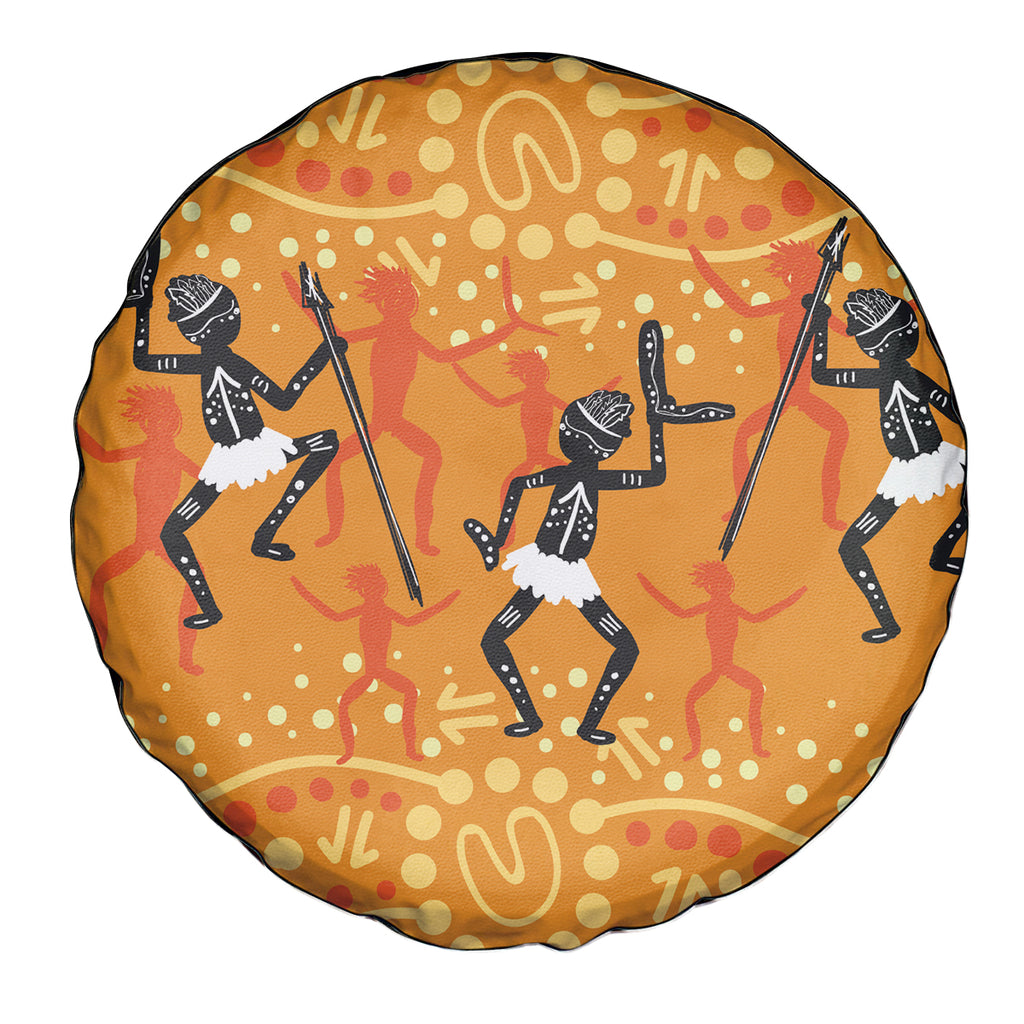 Aboriginal People Dancing Dot Styles Spare Tire Cover