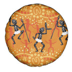 Aboriginal People Dancing Dot Styles Spare Tire Cover
