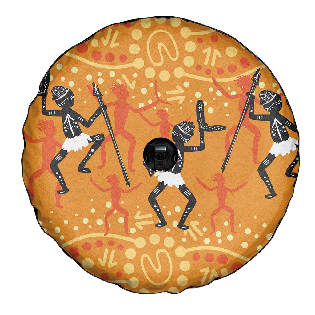 Aboriginal People Dancing Dot Styles Spare Tire Cover