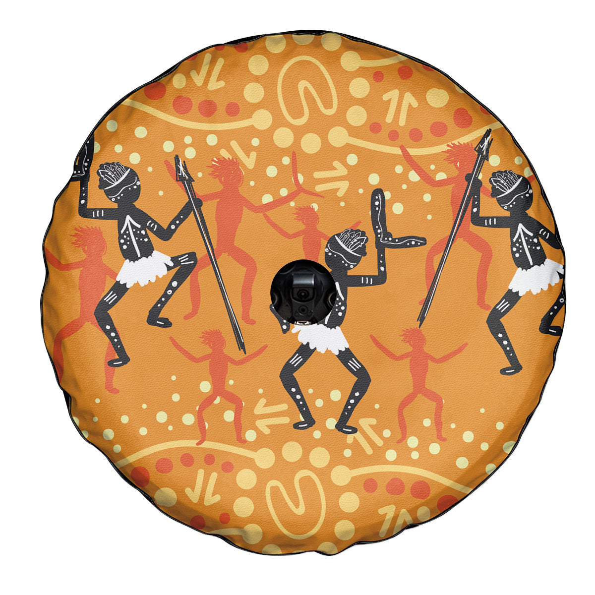 Aboriginal People Dancing Dot Styles Spare Tire Cover