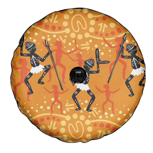 Aboriginal People Dancing Dot Styles Spare Tire Cover