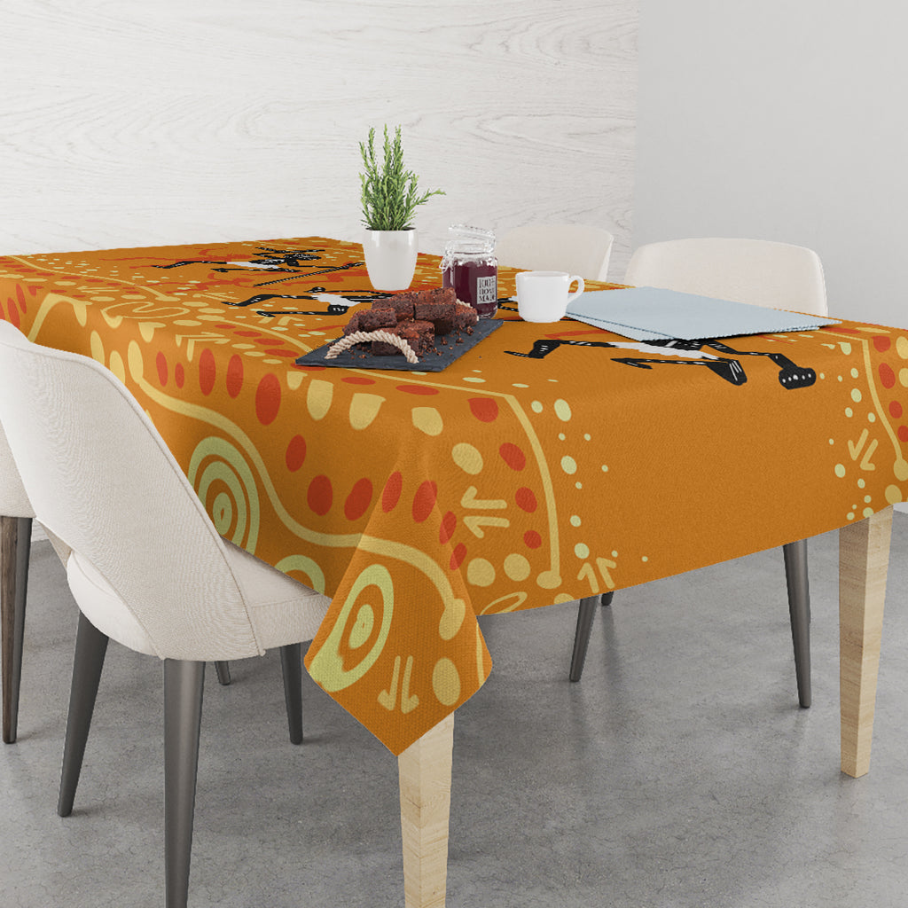 Aboriginal People Dancing Dot Styles Tablecloth
