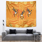 Aboriginal People Dancing Dot Styles Tapestry