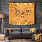 Aboriginal People Dancing Dot Styles Tapestry