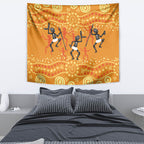 Aboriginal People Dancing Dot Styles Tapestry