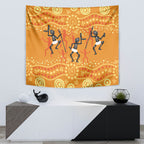 Aboriginal People Dancing Dot Styles Tapestry