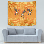 Aboriginal People Dancing Dot Styles Tapestry
