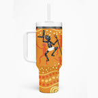 Aboriginal People Dancing Dot Styles Tumbler With Handle