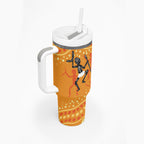 Aboriginal People Dancing Dot Styles Tumbler With Handle