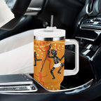 Aboriginal People Dancing Dot Styles Tumbler With Handle