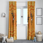 Aboriginal People Dancing Dot Styles Window Curtain