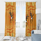 Aboriginal People Dancing Dot Styles Window Curtain