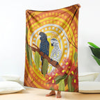 Black and White Cockatoo Birds Aboriginal Art Blanket