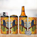 Black and White Cockatoo Birds Aboriginal Art 4 in 1 Can Cooler Tumbler